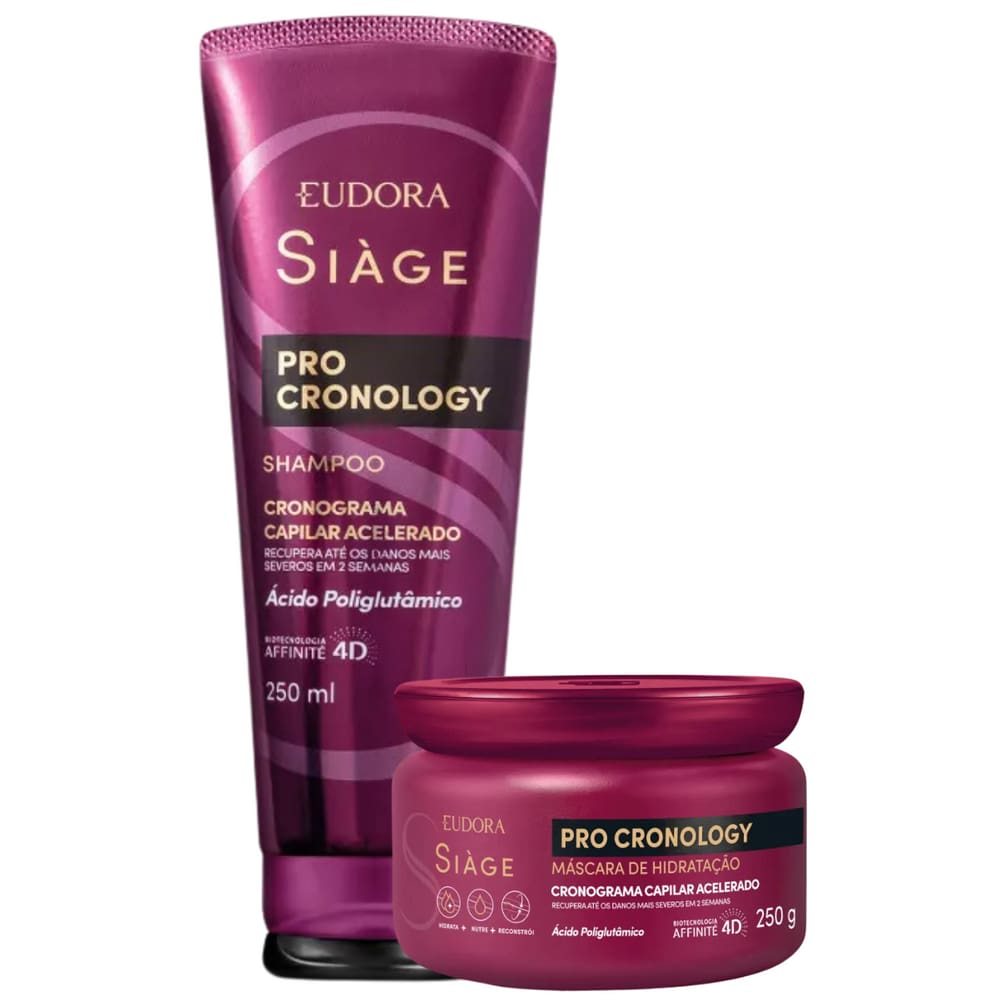 Kit Eudora Siàge Pro Cronology Shampoo 250ml + Máscara 250g