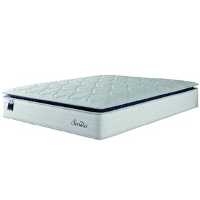 Colchão Casal King Molas Ensacadas Com Pillow Sevilha 193x203x33cm Branco/Cinza Hellen