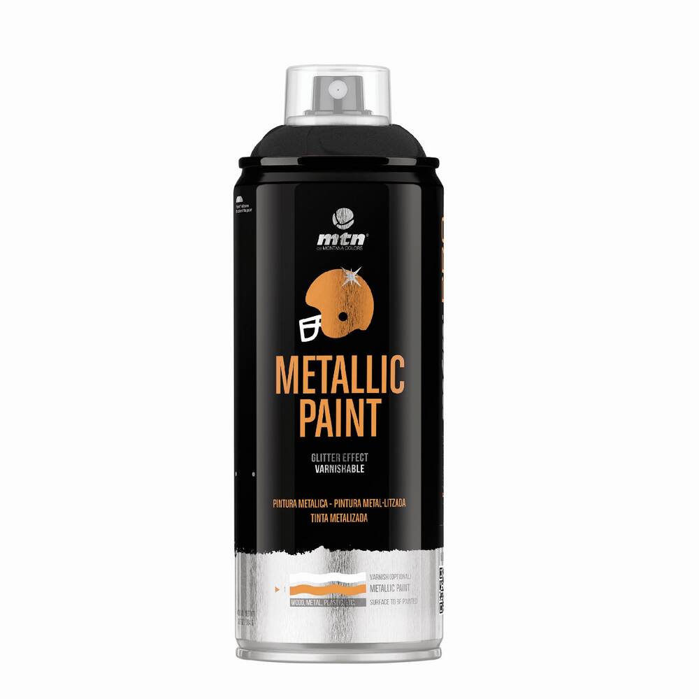 Tinta Spray Metálica Preto 400ml PRO MTN
