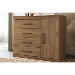 Cômoda de Quarto 1.4 Plus c/ 1 Porta e 4 Gavetas Atacama-Jatobá - Santos Andirá