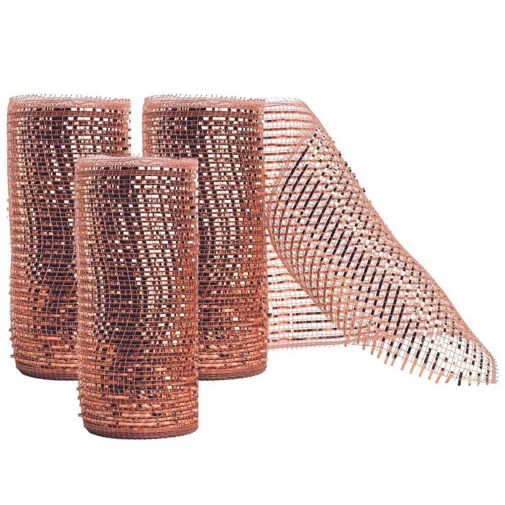 Kit Tela Decorativa Natal Fita 15cm X 5 Metros Rosê Gold 3 Peças - Magizi