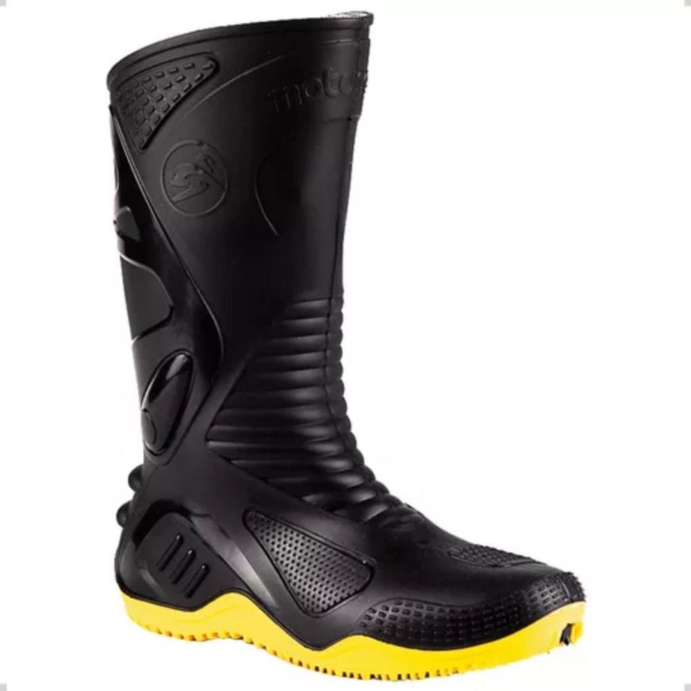 Bota Impermeável PVC Com Forro Cano Longo Motosafe Amarela