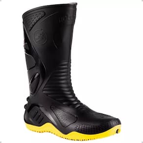 Bota Impermeável PVC Com Forro Cano Longo Motosafe Amarela
