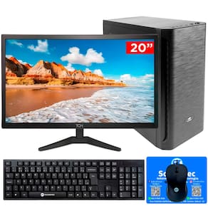 Computador Core i3-2120, 4GB, SSD 120GB, GT-H61 Slot M2, Rede Gigabit, Monitor de 20``, Teclado e Mouse, Windows