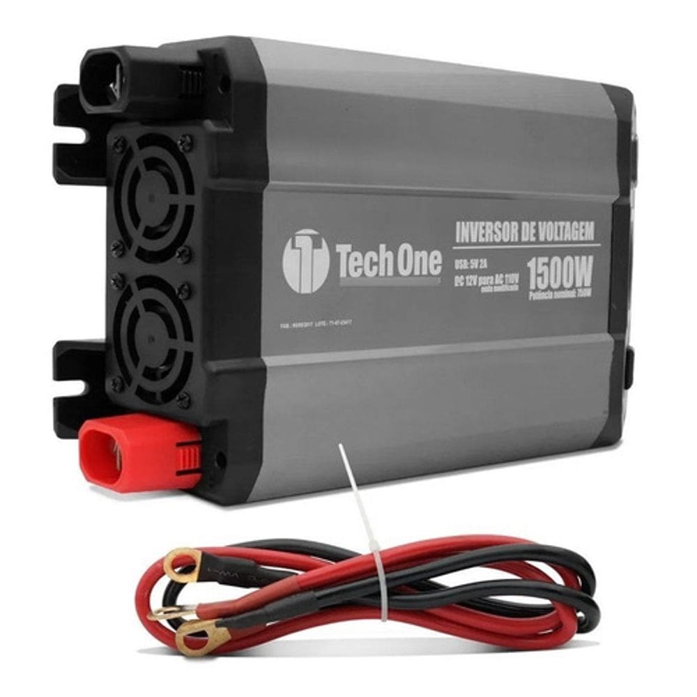 Inversor De Tensão 1500W 12v P/ 110v Conversor de energia Entrada Usb Tech One