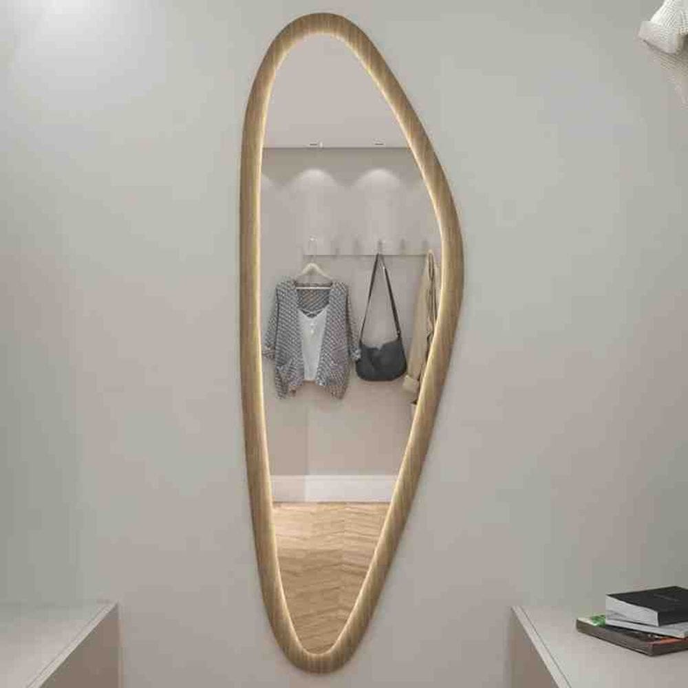 Espelho Sirius Prata Led 46x137 cm Madeira Fuzimoto
