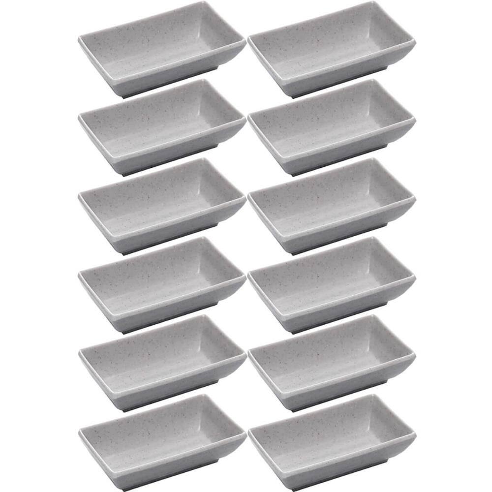 12 Molheiras Melamina 10x6x3cm Lyor Porta Shoyu Tóquio Granilite Sunomono