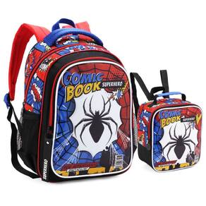 Kit Mochila e Lancheira Creche Infantil Spider