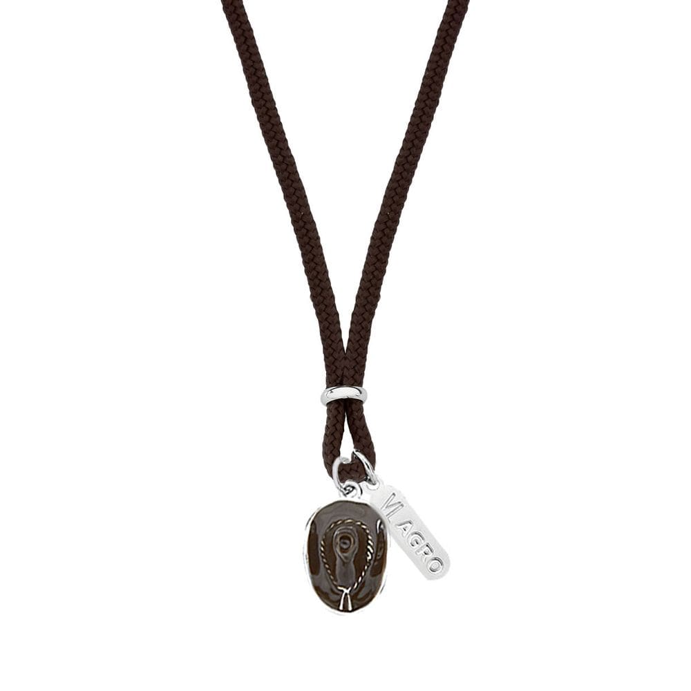 Colar Chapéu no Paracord com Revestimento Prateado