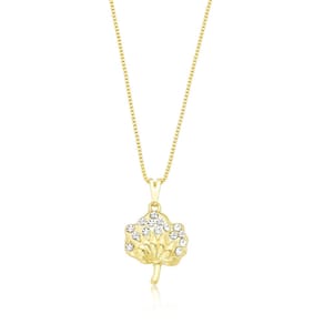 Colar Flor de Algodão Revestido em Ouro