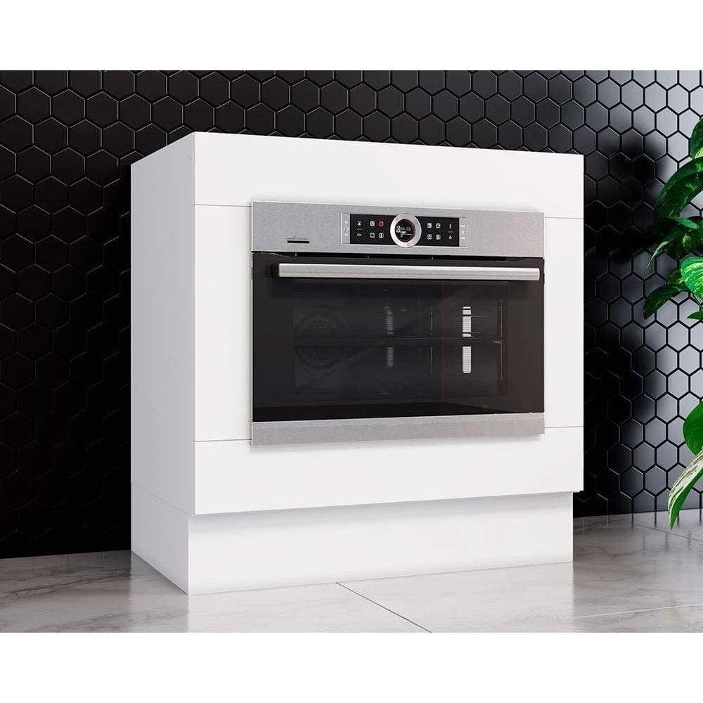 Balcão de Cozinha Americana Cooktop p/ Forno de Embutir s/ Tampo 80cm Branco - Henn