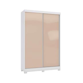 Guarda Roupa Solteiro 2 Portas de Correr e 2 Gavetas c/ Pés CB02N571 Flex Branco/Branco ou Macadamia - Kappesberg