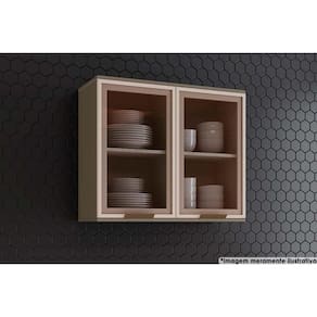 Armário Aéreo p/ Cozinha Connect c/ 2 Portas c/ Vidro 80cm Duna - Henn