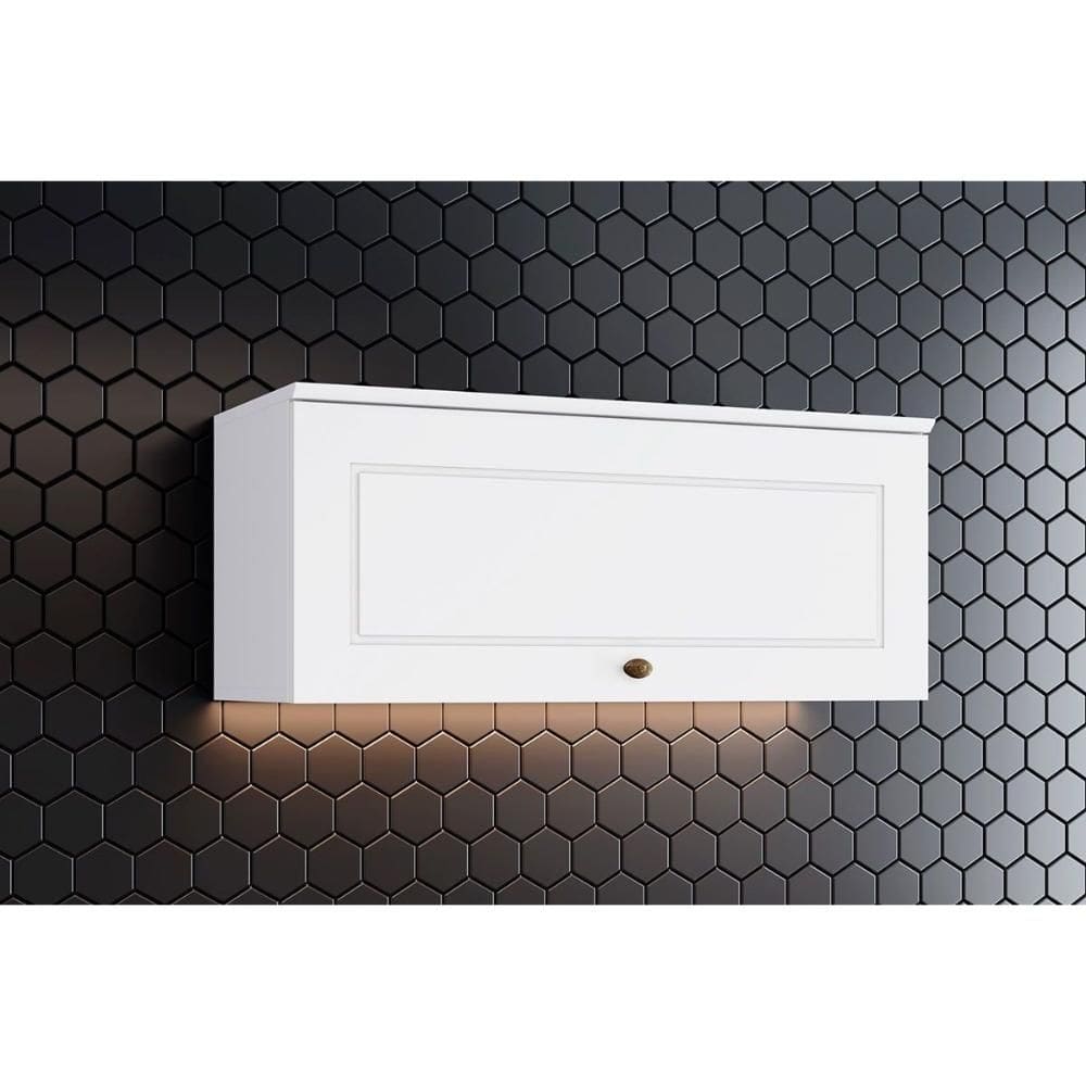 Armário de Geladeira p/ Cozinha Americana c/ 1 Porta Basculante 80cm Branco - Henn