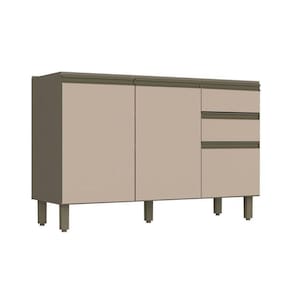Balcão de Cozinha Connect p/ Pia c/ 2 Gavetas e 3 Portas 120x51x82cm Duna/Cristal - Henn