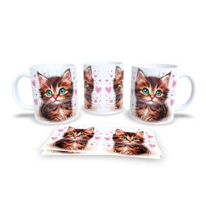 Caneca Cerâmica Personalizada Gato / Gatinho Marrom - Modelo 785290