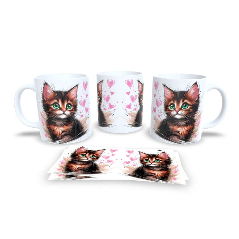 Caneca Cerâmica Personalizada Gato / Gatinho Marrom - Modelo 785291