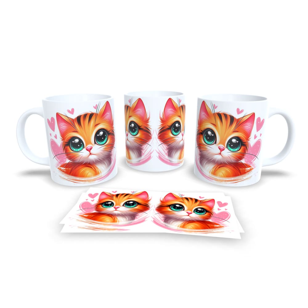 Caneca Cerâmica Personalizada Gato / Gatinho Laranja - Modelo 785282