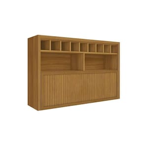 Armário Aéreo p/ Cozinha Baronesa/Imperatriz c/ 1 Porta Basculante Adega e Nicho Ripado 120cm Freijó - Nesher
