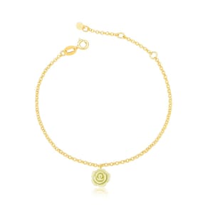 Pulseira Florzinha Off White Revestida em Ouro