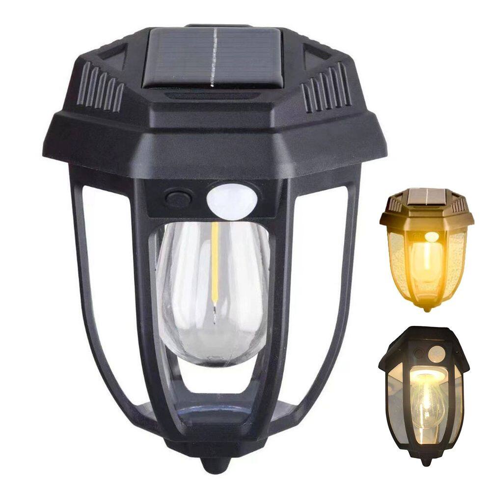 Luminaria Solar Arandela Led Vintage Filamento Sensor Movimento Presença 3 Modos Retro Ambiente Externo Casa Jardim Iluminaçao Decoraçao Colonial