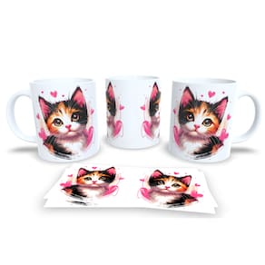 Caneca Cerâmica Personalizada Gato / Gatinho Tricolor - Modelo 785306