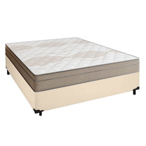 Cama Box Casal Sintético + Colchão de Molas Ensacadas Portobel Ipanema - 138x188x65cm