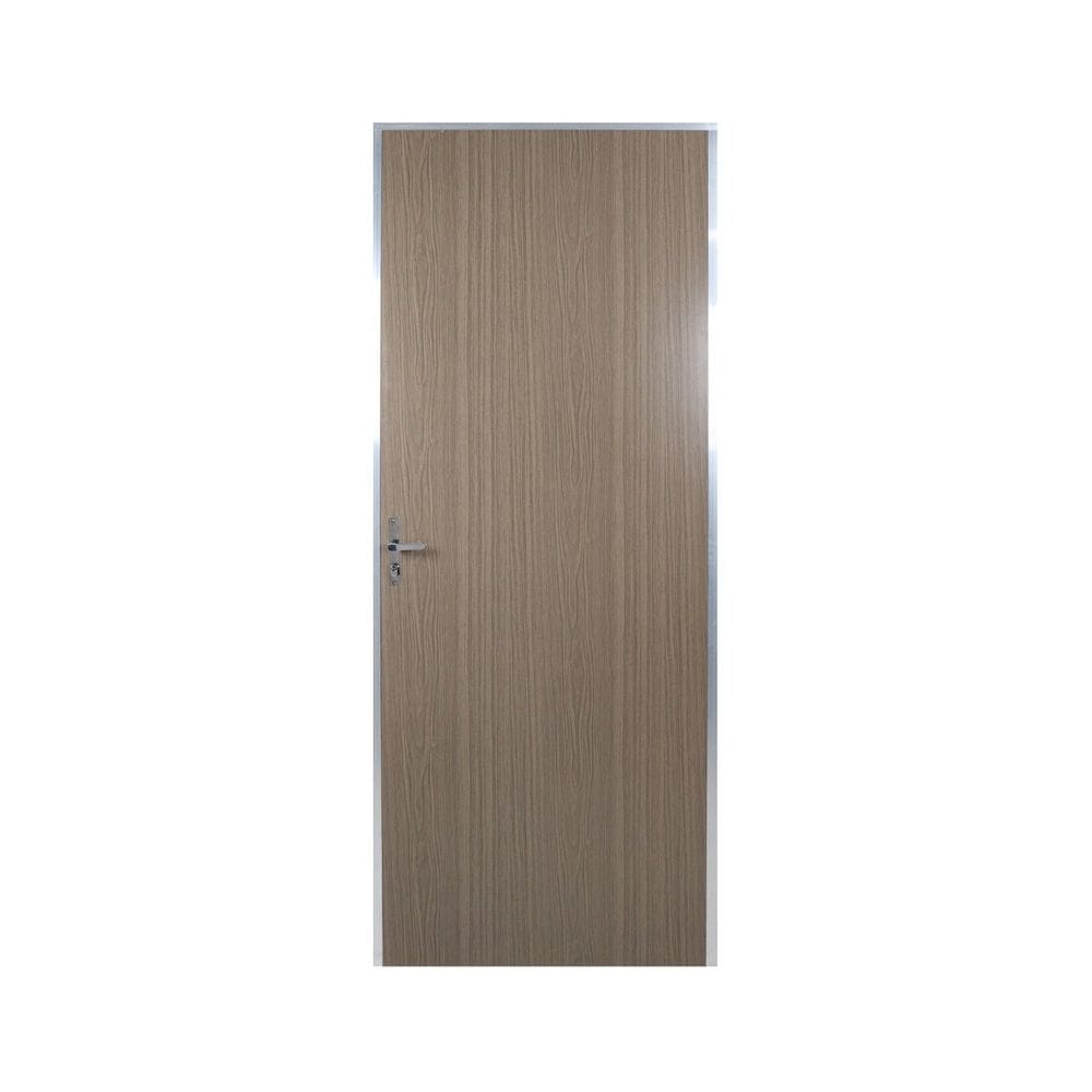 Kit Porta de Madeira Lisa 212x65cm com Batente de Alumínio 3,6cm Ecomadeiral MGM Carvalho Quebec