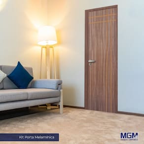 Kit Porta de Madeira Decorada 212x75cm com Batente de Alumínio 3,6cm Mantiqueira MGM Carvalho Quebec