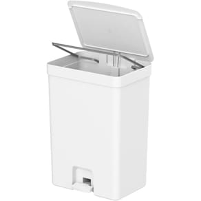 Lixeira De Pedal 50 Litros Cozinha Lavanderia Organização Cor Branco