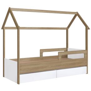 Cama Infantil Casinha Com 2 Gavetas Infix C06 Branco/Aveiro - Mpozenato