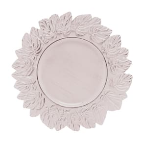Sousplat de Plástico Platinado Garden Leaf Branco 35cm