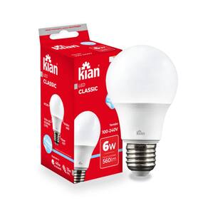 Lâmpada Led Bulbo A60 6W 6.500K Branca Fria Bivolt Kian
