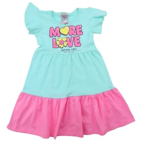 Vestido Malha Menina Soltinho com Estampa Glitter Infantil