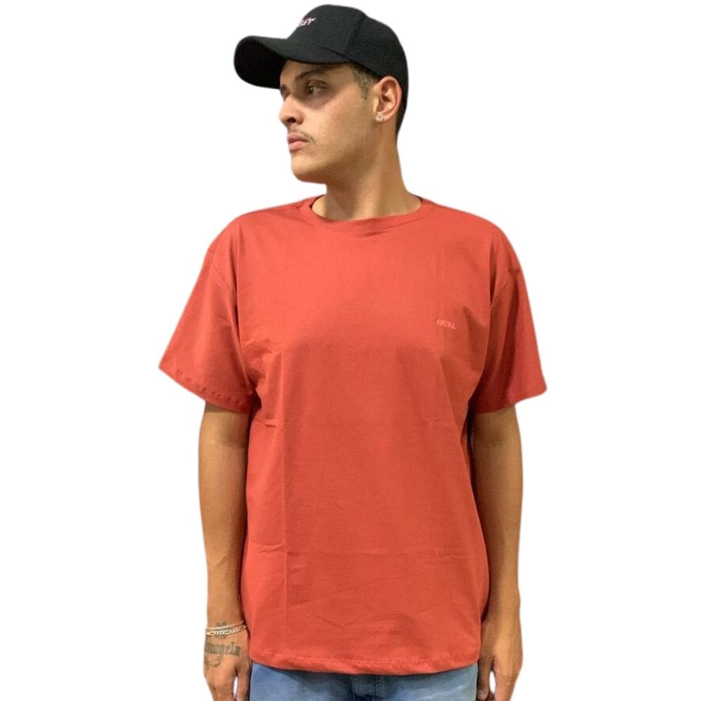 Camiseta Masculina Plus Size Fatal Surf Prima24 Vermelho Tijolo 29797