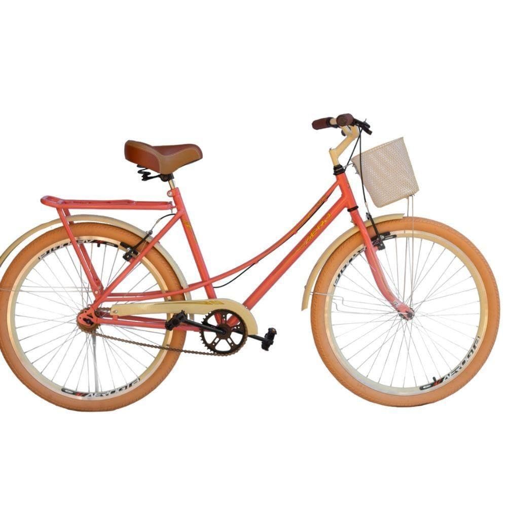 Bicicleta Aero Aro 26 Bella Retro 359 Laranja