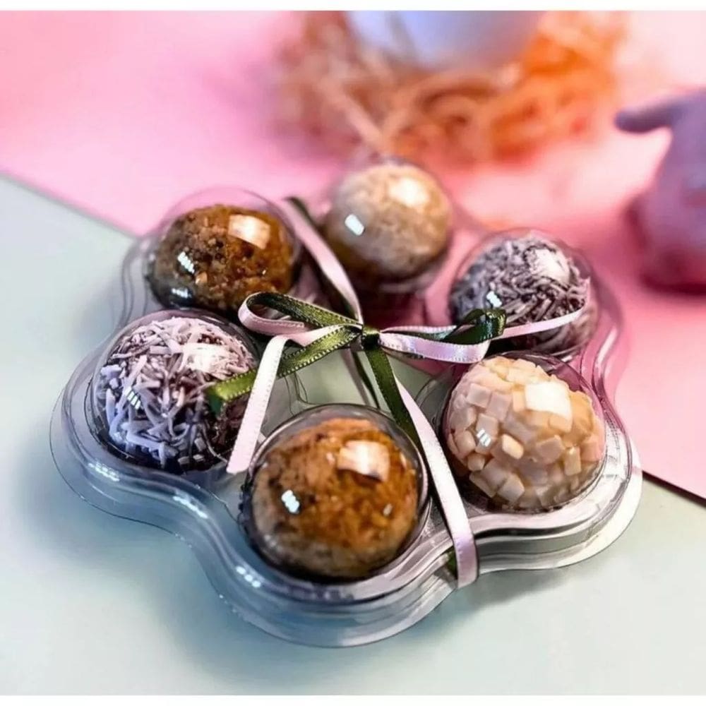 Embalagem Flip Ball Guirlanda 6 Cavidades Cristal 30 Peças (Ideal para Doces Gourmet)