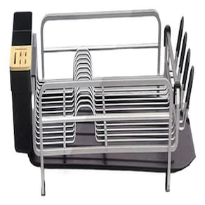 Escorredor De Louça Aluminio Completo 12 Pratos 53x35x17cm