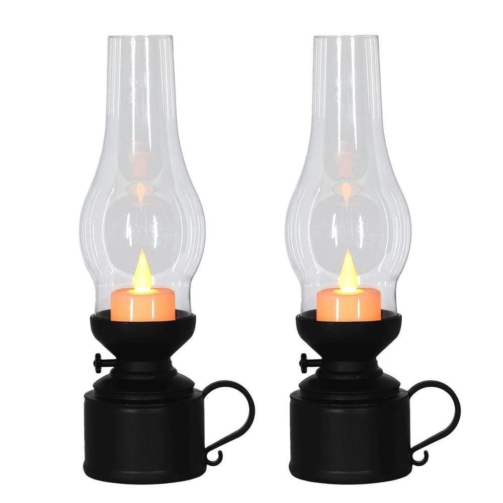 Kit 2 Lamparinas Eletrônica Decorativa Vela Led Branco Quente 24cm - Magizi