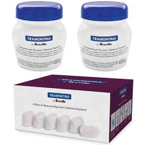 Conjunto 6 Elementos e 2 Unidades de Detergente em Pó Tramontina para Cafeteira Express 65g 6906691