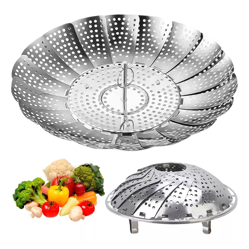 Cesto De Cozimento Vapor Legumes Inox Suporte Vaporeira