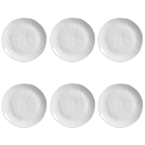 Conjunto de Pratos Rasos 06 Peças Orgânico New White Porto Brasil