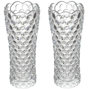 Kit 2 Vasos Bubble de Vidro 7x17cm para Flor Planta Decorativo Lyor Redondo Incolor