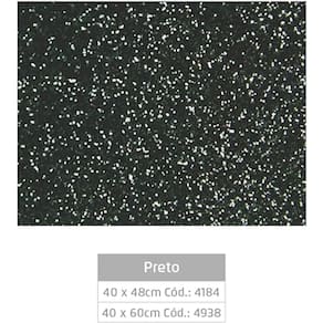 Placa Eva Com Brilho 40Cmx60cm Preto Folhas Leoarte