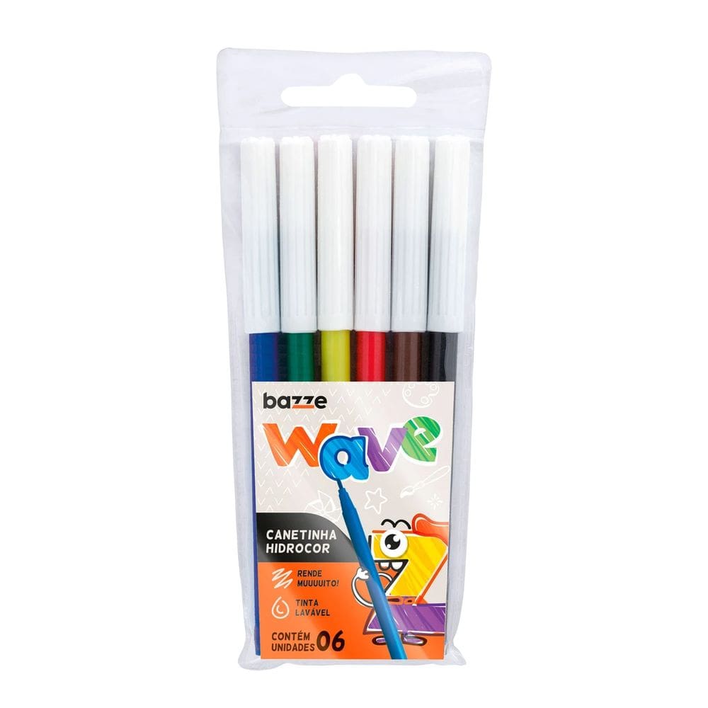 Caneta Hidrografica Bazze Wave 6 Cores 614878 - Summit