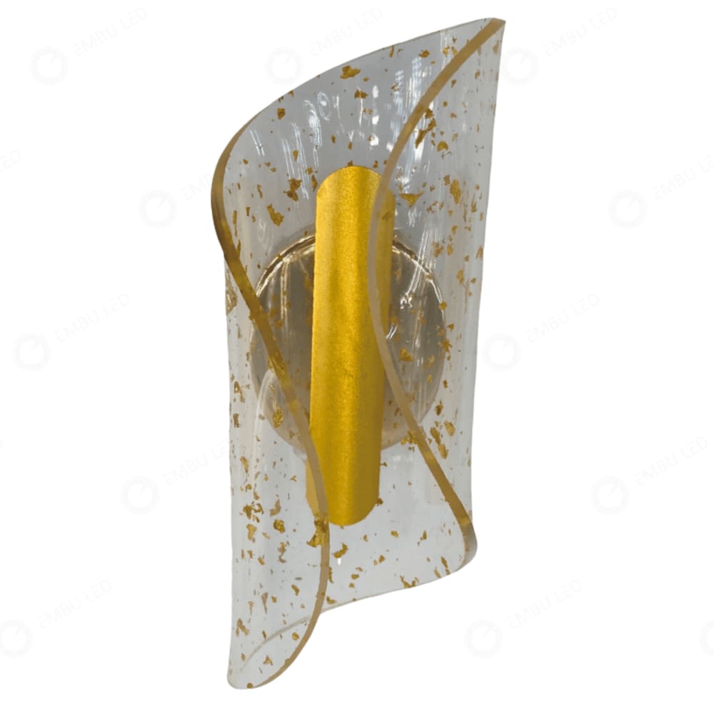 Arandela Cristallo Dourada 19cm IP20 Led 14W 3 em 1 Bivolt