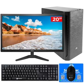 Computador Core i3-2120, 8GB, SSD 256GB, GT-H61 Slot M2, Rede Gigabit, 30BK, Monitor de 20``, Teclado e Mouse, Windows