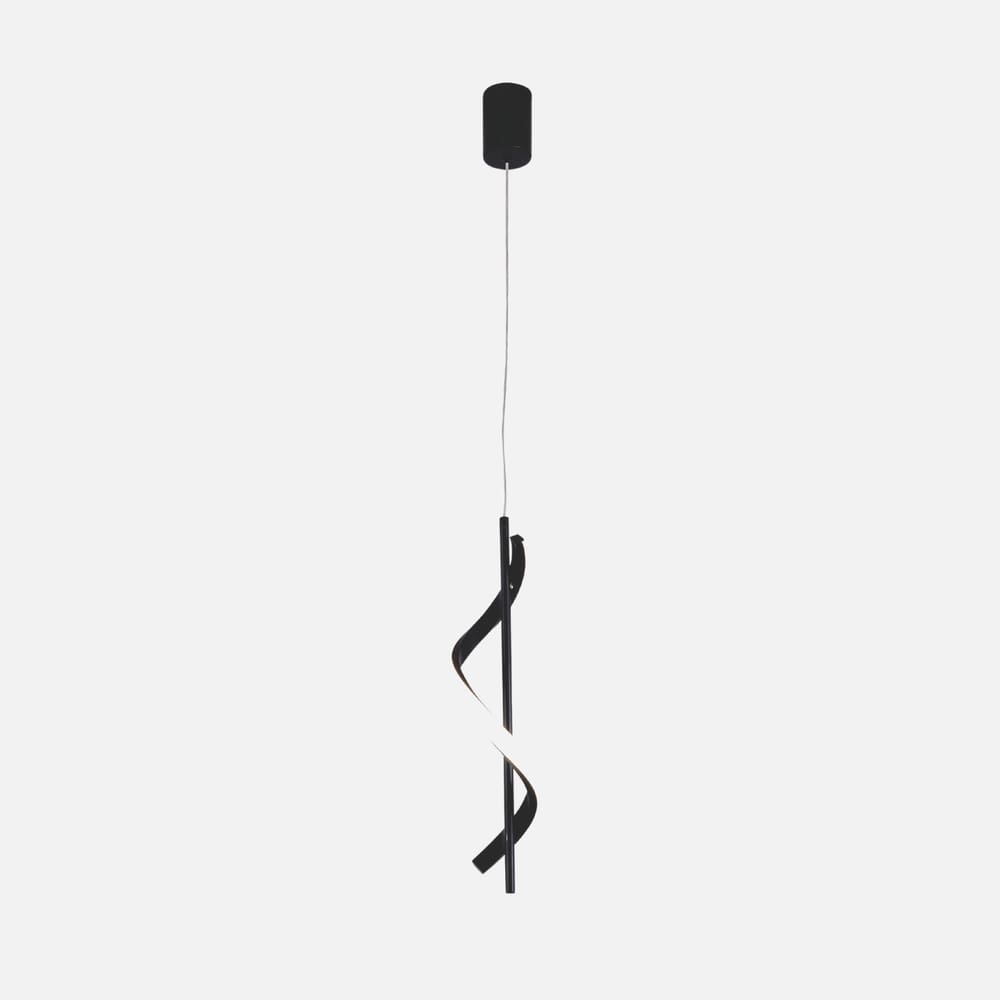 Pendente Espiral Preto Metal 42cm Bivolt LED 14W 3em1