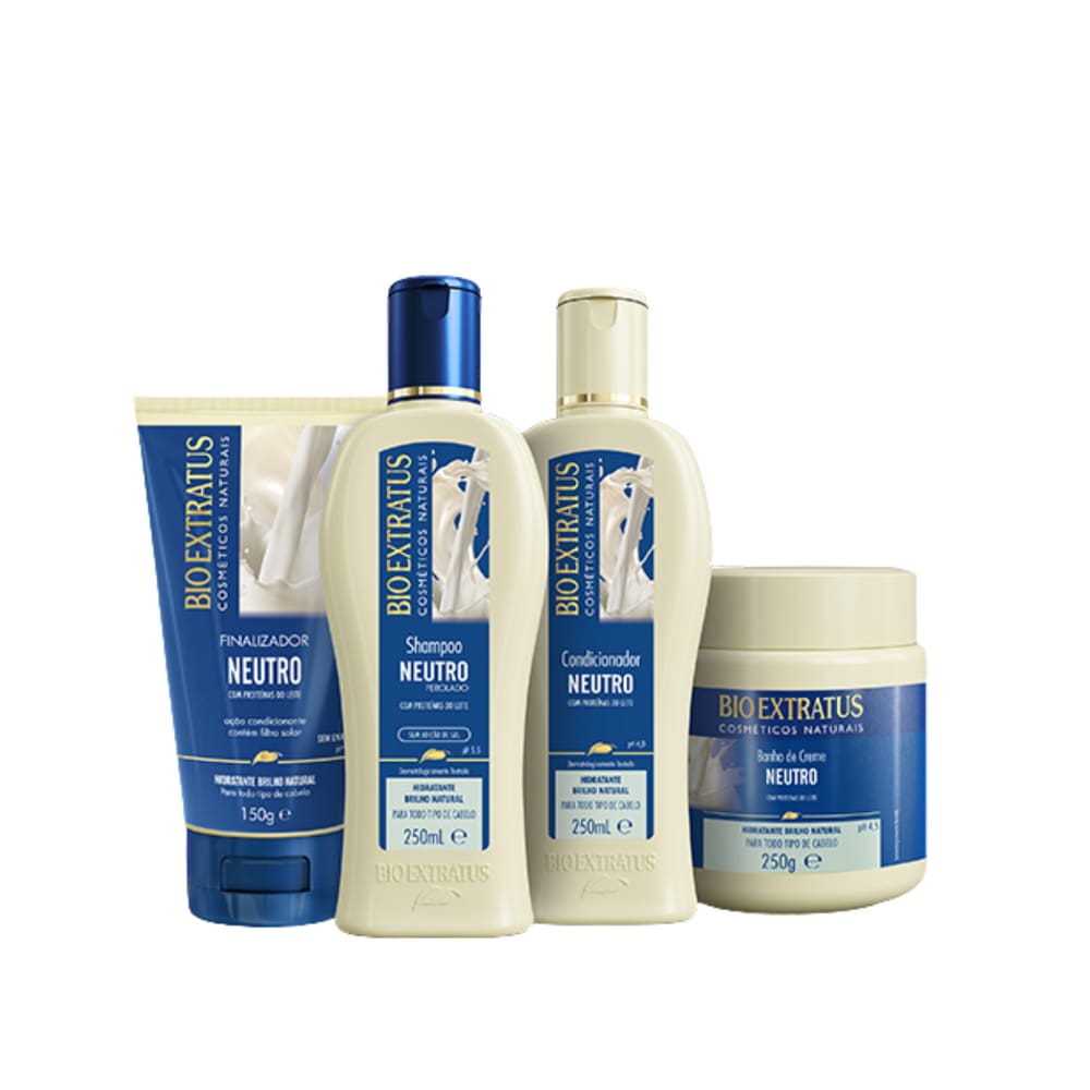 Kit Bio Extratus Neutro 250ml Sh+ Cond+ B. Creme + Finalizador 150g