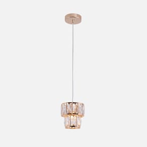 Pendente de Metal Cristal Dourado 15cm Led 40W 1E27 Bivolt
